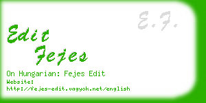 edit fejes business card